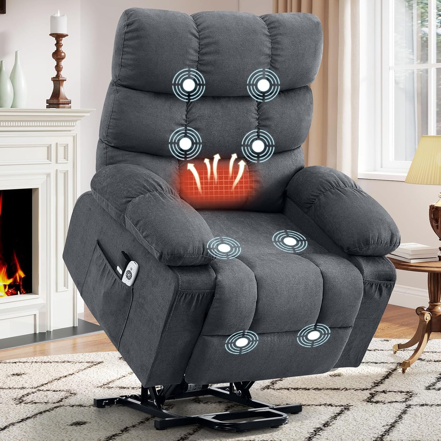 Heavy Equipment Lift - Elektrische relaxfauteuil met warmte- en massagefunctie
