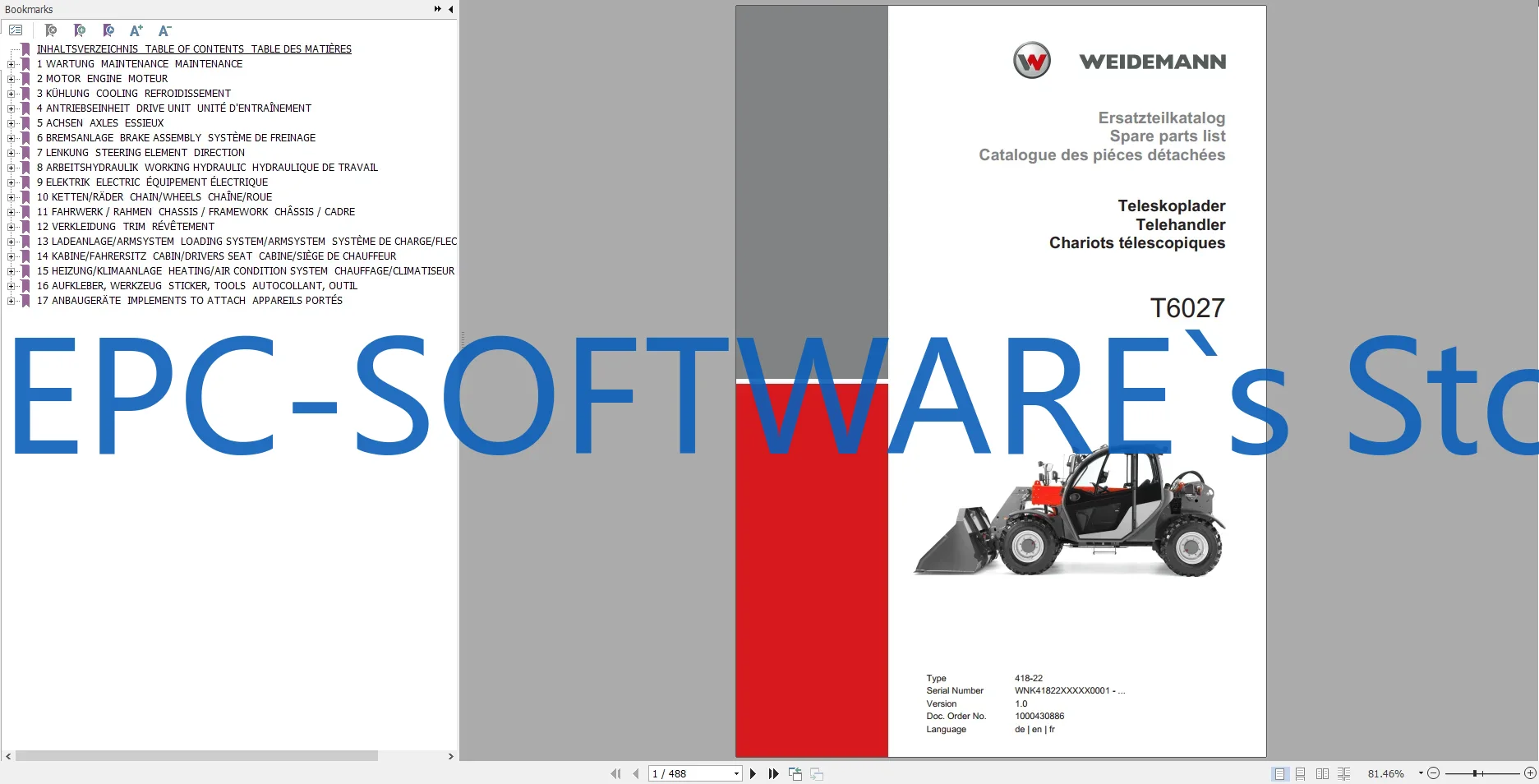 EPC-SOFTWARE Weidemann reserve - Heavy Equipment Software recensie en prijs